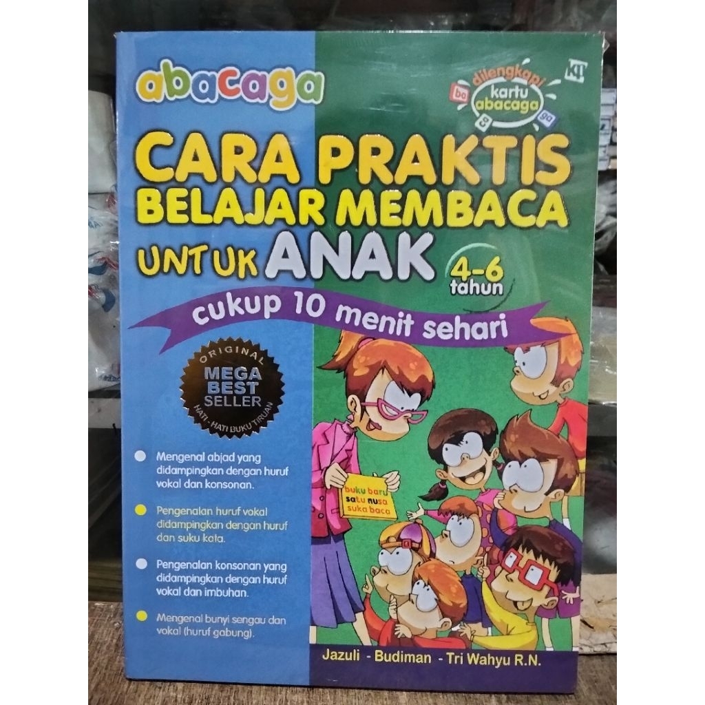 Buku Anak ABACAGA Cara Praktis Belajar Membaca Untuk Anak 4,5,6 Tahun