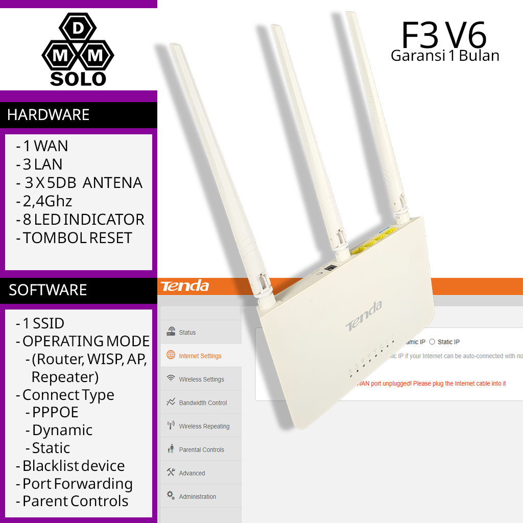 Tenda F3 V6 V8 router wifi second 2,4ghz