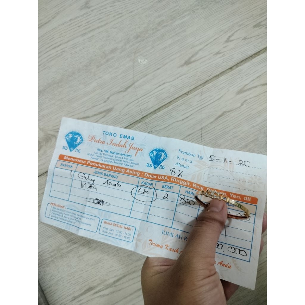 Gelang emas bayi 6 bulan kadar 6k