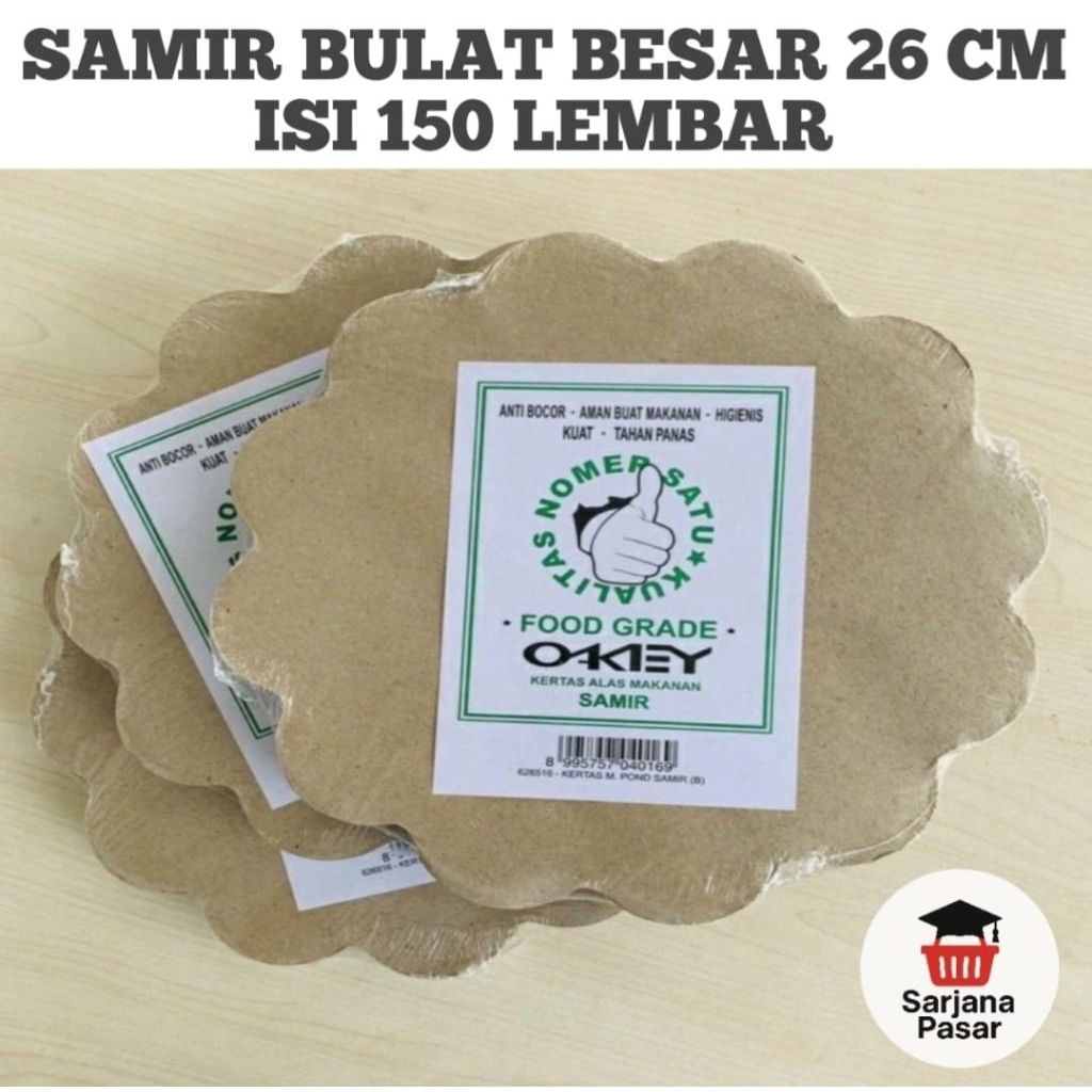 (150 PCS) KERTAS NASI MOTIF BUNGA UNTUK ALAS PIRING ROTAN UKURAN 26CM