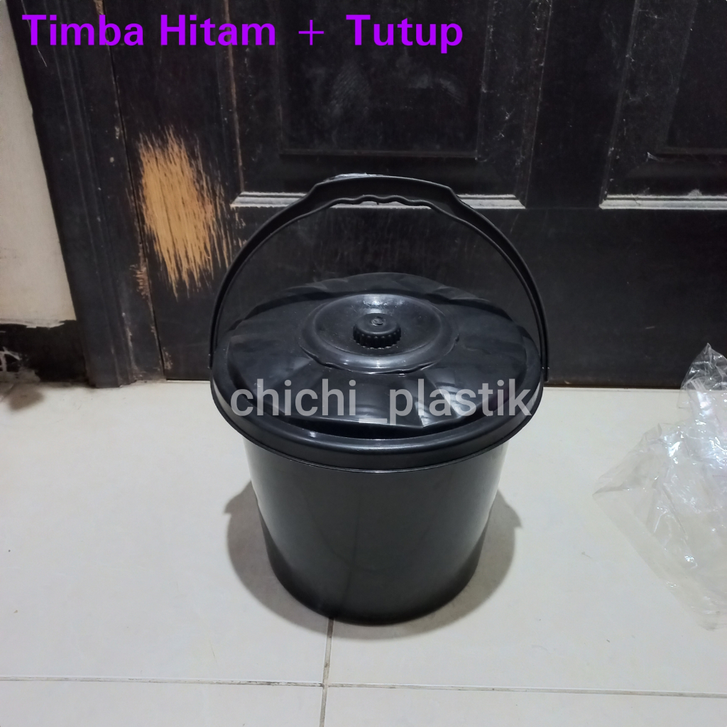 1PCS Timba hitam + tutup timbo hajatan berkatan syukuran ember gagang plastik serbaguna