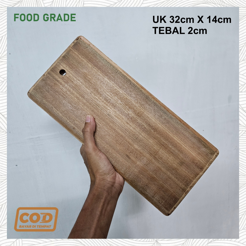 Talenan Kayu Ulin Kalimantan 32x14cm Tebal 2cm Kokoh Anti Rayap dan Tahan Air