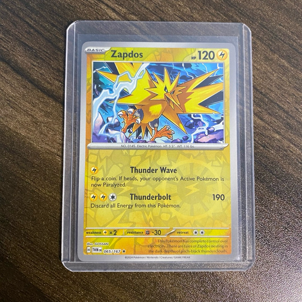 Pokemon TCG English Zapdos Reverse Holo 065/167 TWM - Kartu Pokemon Zapdos English Twilight Masquera