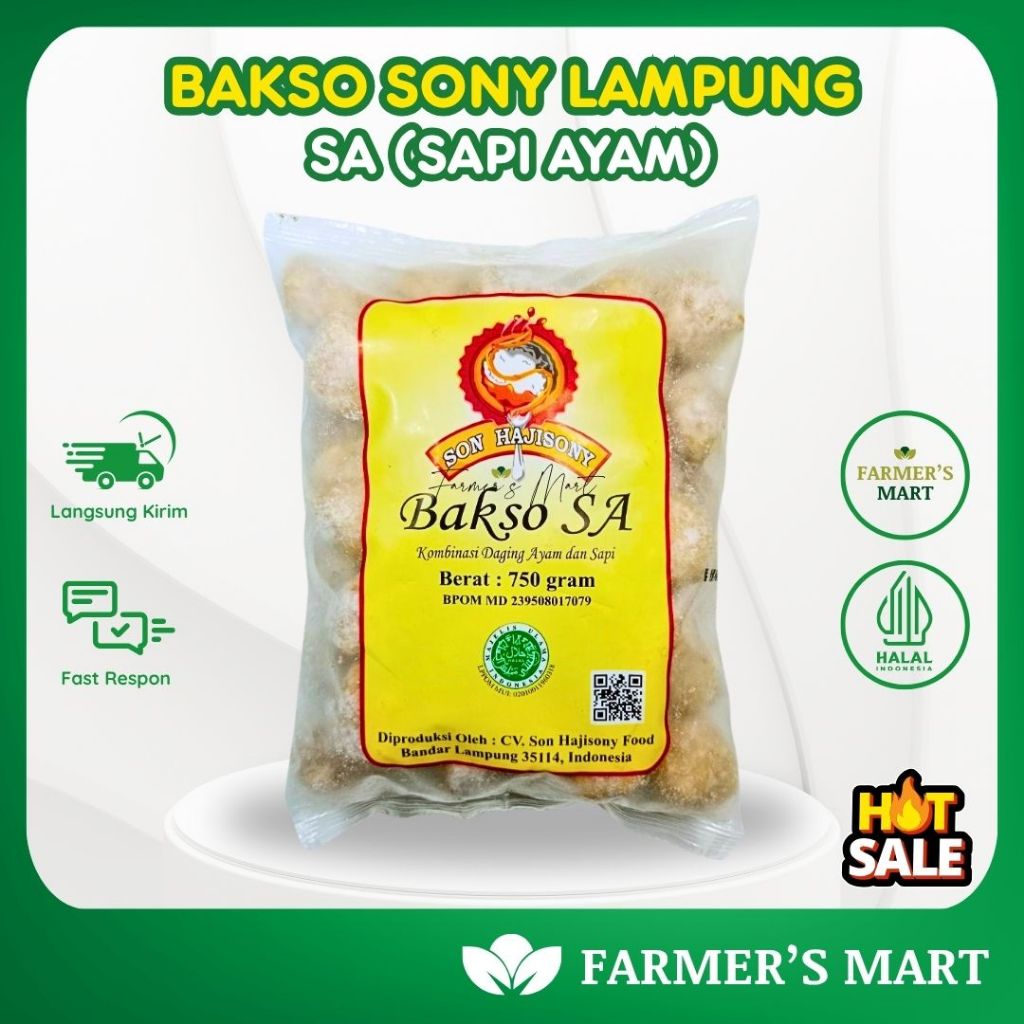 Bakso Sony Lampung & Bumbu (SA-Sapi Ayam) 750gr-Mozaik Frozen Mart Frozen Food Palembang