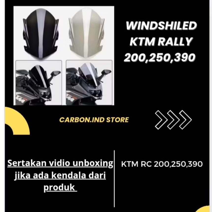 WINDSHIELD KTM RC 200,250,390 VISOR KTM RC RALLY