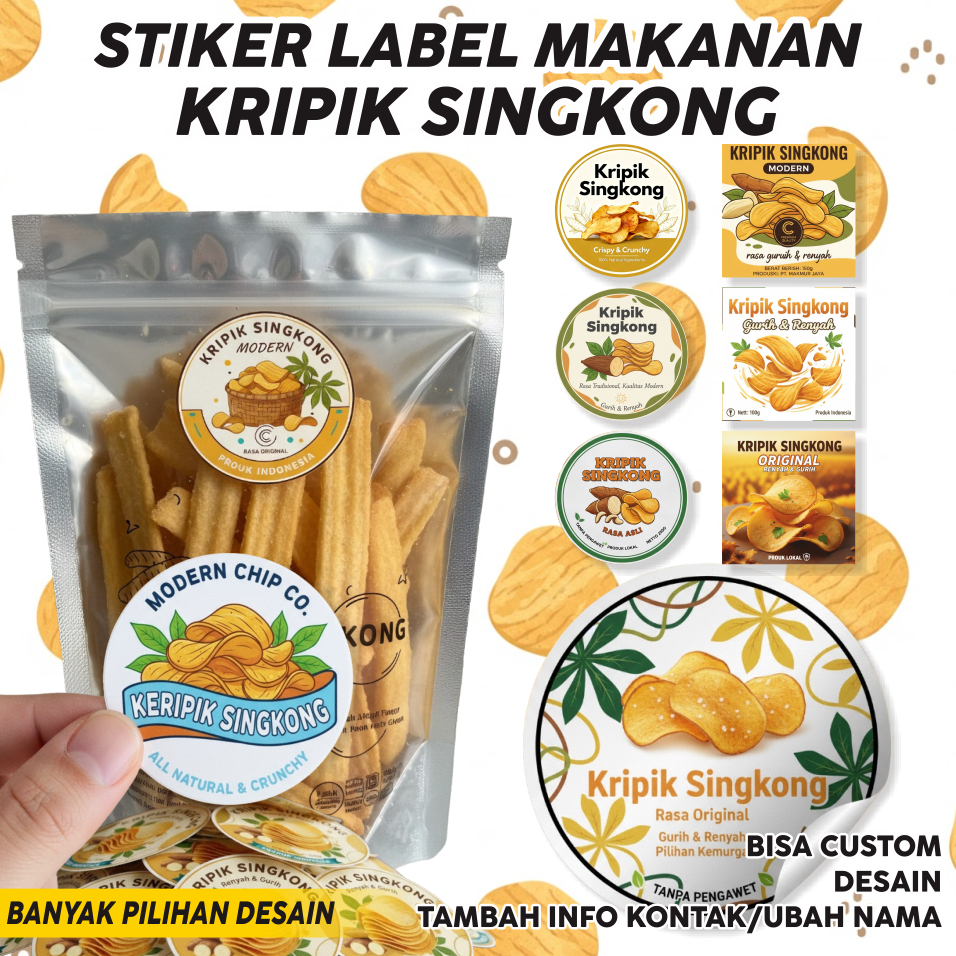 STIKER LABEL KRIPIK SINGKONG-STIKER LABEL KEMASAN MAKANAN - STIKER LABEL MAKANAN _ STIKER KRIPIK