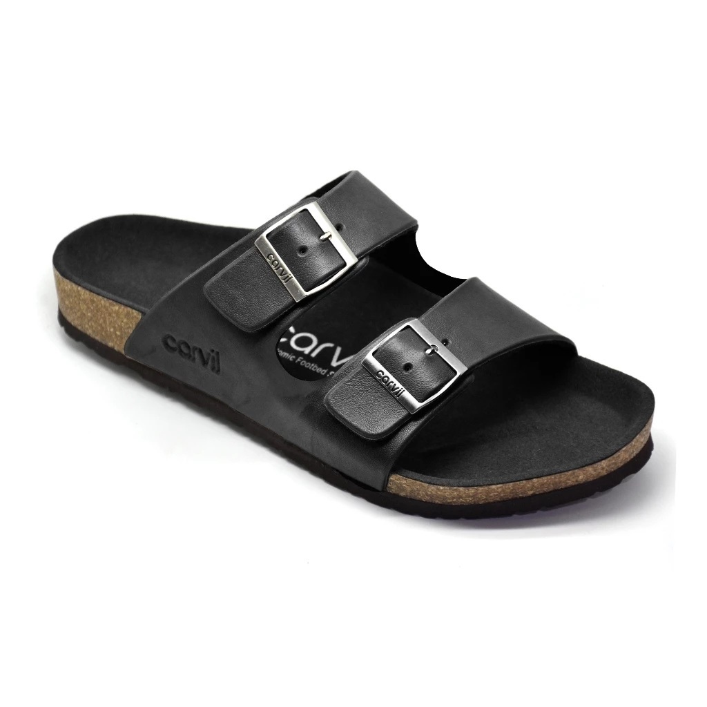 SANDAL KULIT CARVIL BENZOU 02 ORIGINAL SENDAL CARVIL KULIT SLIDE SELOP PRIA BAN 2