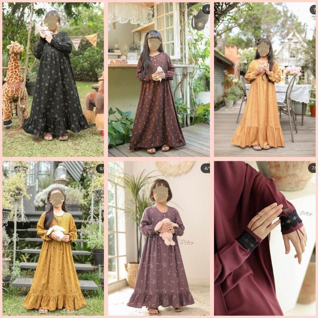 PL laidie darkcerry Xs Ditsy Moslem dan PL Litte Ditsy