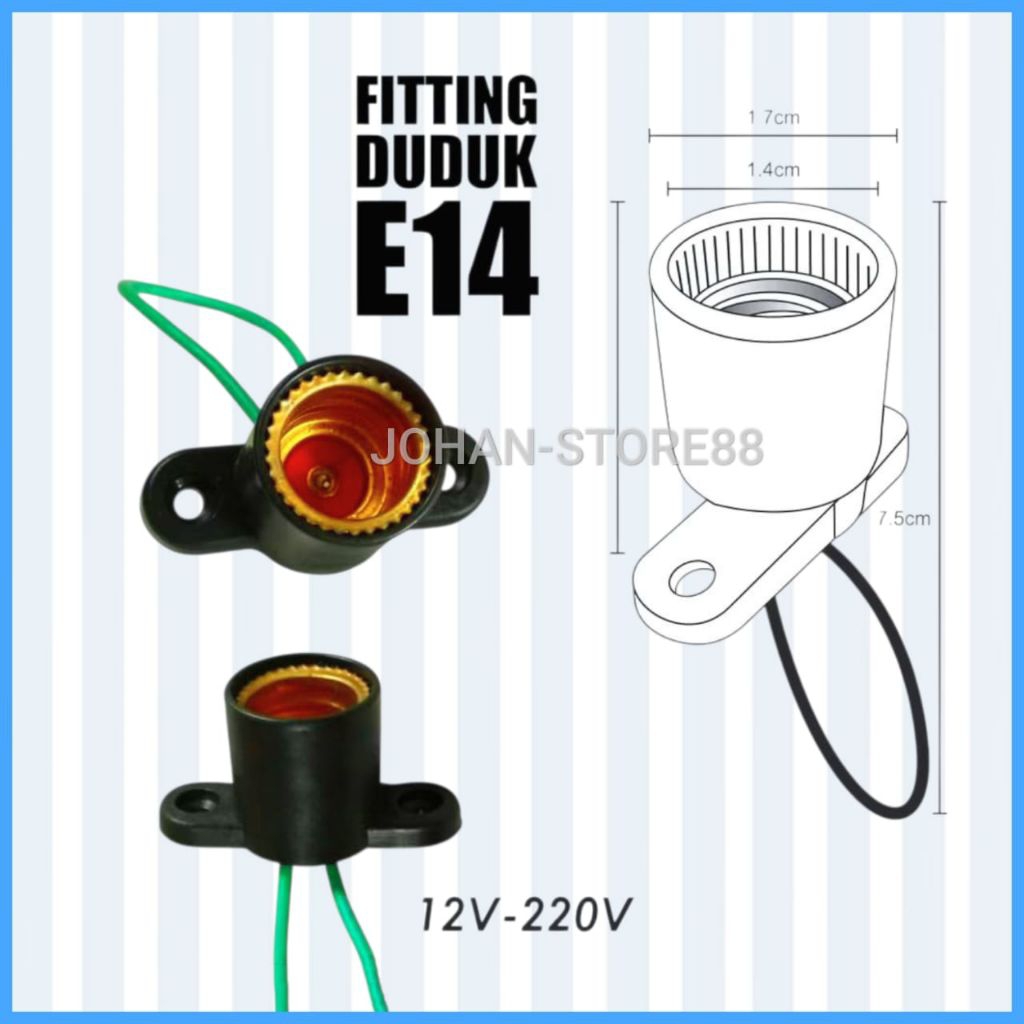 Fitting Duduk Bohlam E14, Fitting Lampu Hias, Fitting Bohlam Cabe