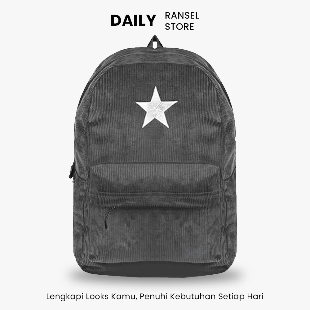 TAS RANSEL SEKOLAH STAR CORDUROY BACKPACK CORDUROY PRIA WANITA || TAS LAPTOP CORDUROY