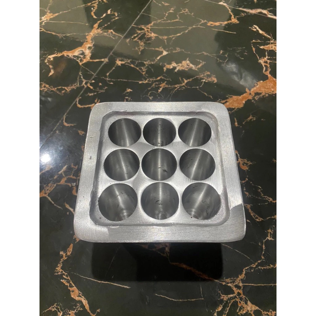Wajan SOSTEL Cetakan sostel 9 lubang Aluminium cor sosis telur telor sostel