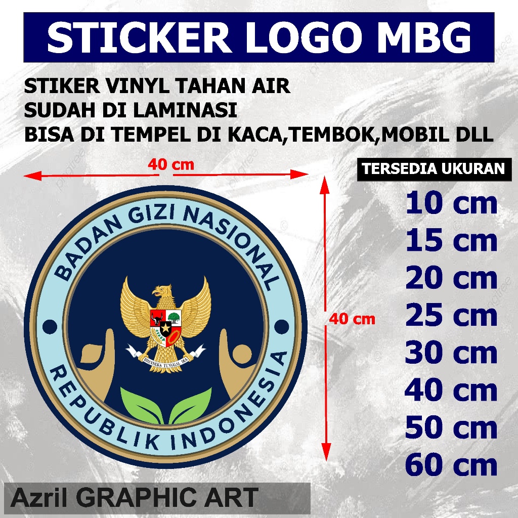 STICKER LOGO BGN, LOGO MBG, BADAN GIZI NASIONAL