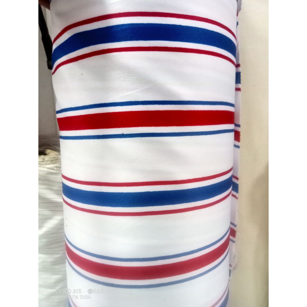 bahan seten premium bahan kain saten motif bahan kain saten salur bahan kain saten garis meteran kai