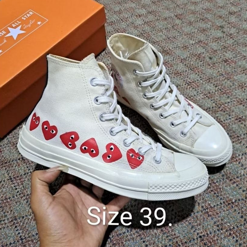 Converse 70s Hi X Cdg Play Multiheart Original