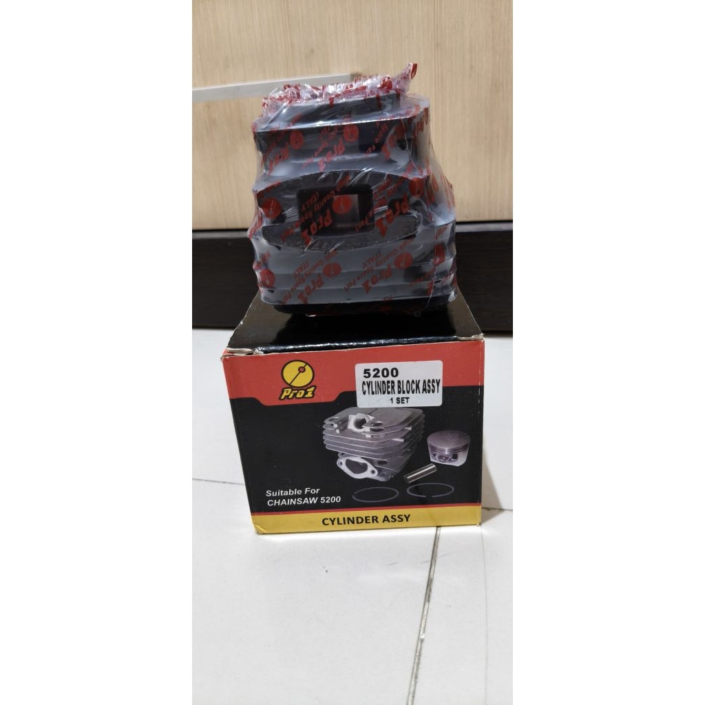 pro1 cylinder block assy boring blok komplit mesin chainsaw senso sinso mini 5200 5500 5800 528 628 