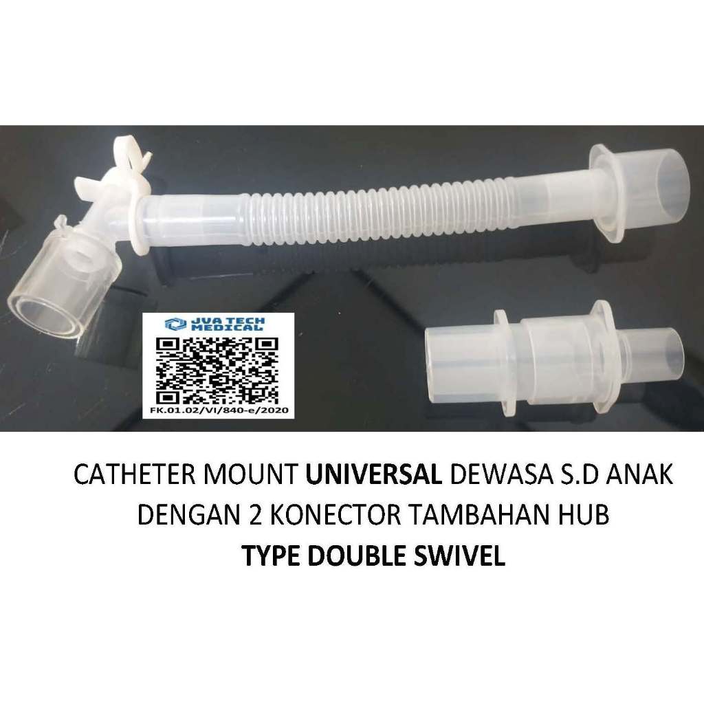 UNIVERSAL anasthesi CATHETER MOUNT ventilator DEWASA S.D ANAK DENGAN 2 KONECTOR TAMBAHAN HUB TYPE GA