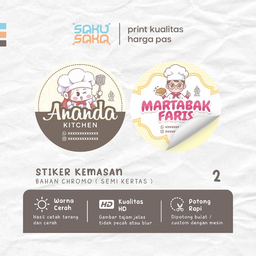 Stiker Label Makanan Stiker Label Logo Sticker Olshop Stiker Makanan Stiker Logo Custom ( LABEL 2 SA