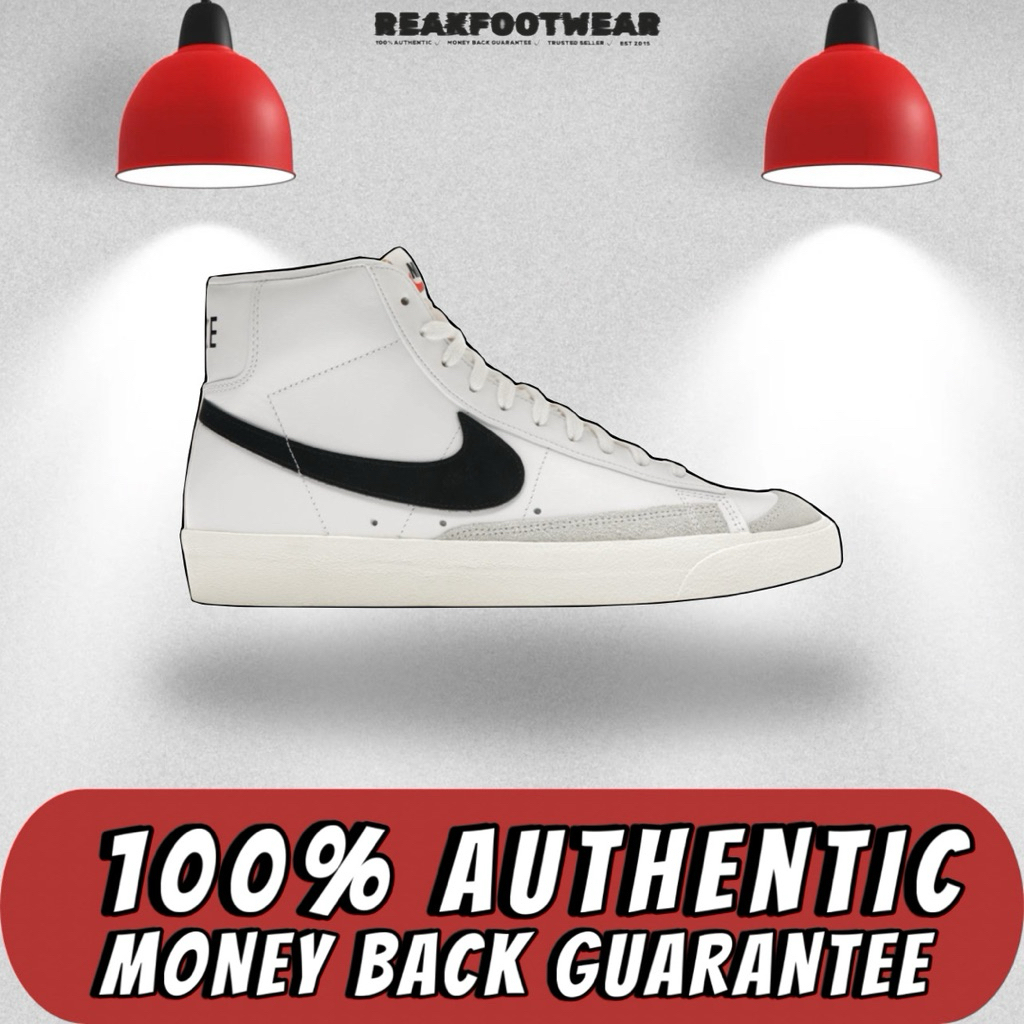 Nike Blazer Mid 77 Vintage White Black 100% Authentic - BQ6806-100