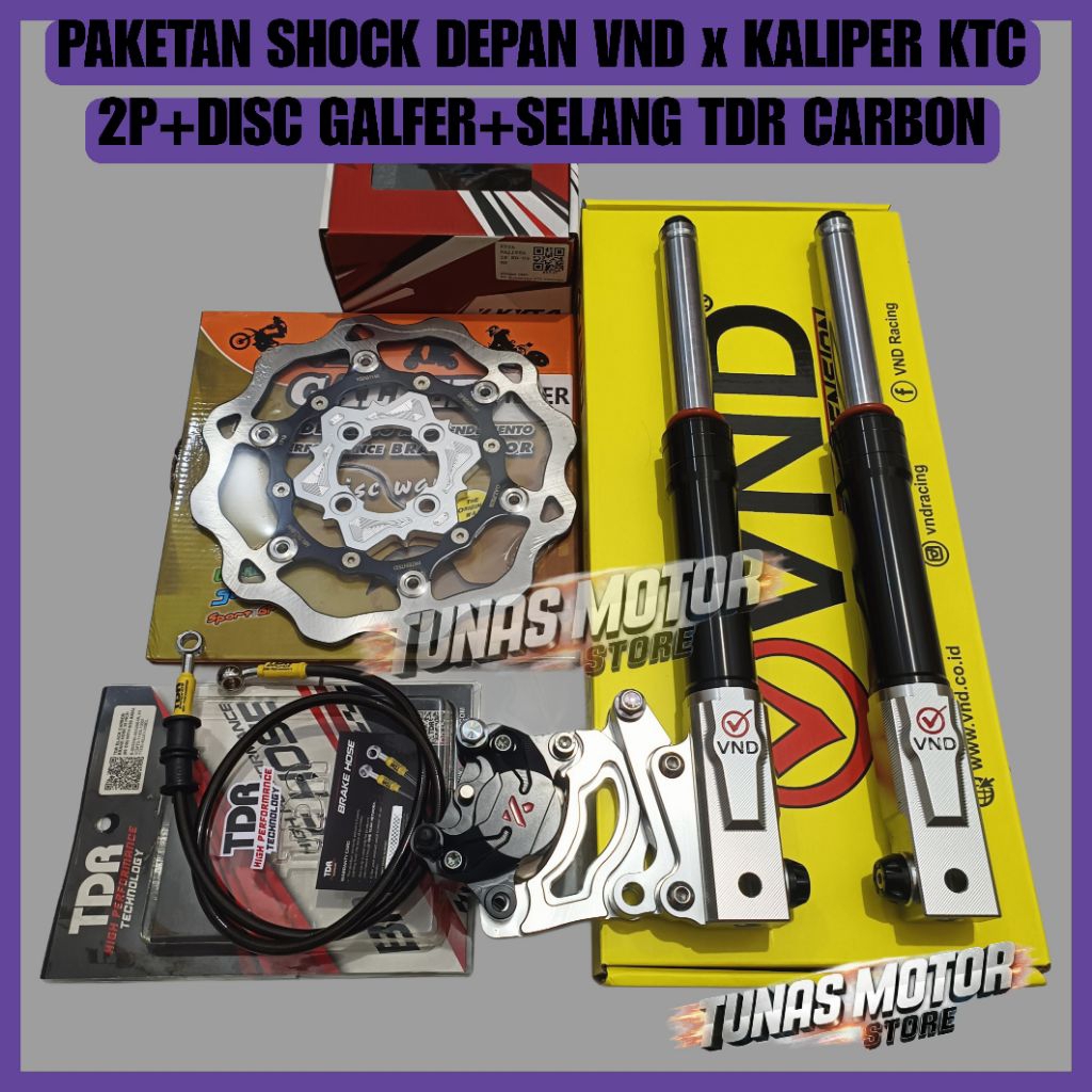 Paketan Shock Depan VND+Kaliper KTC 2P Jupiter Vega FIZR Jupiter Z1 shock Depan VND JUPITER FIZR VEG