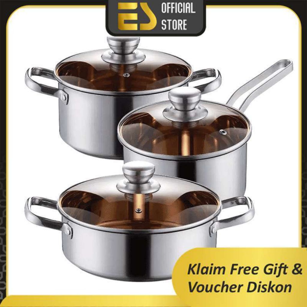 Satu set panci stainless