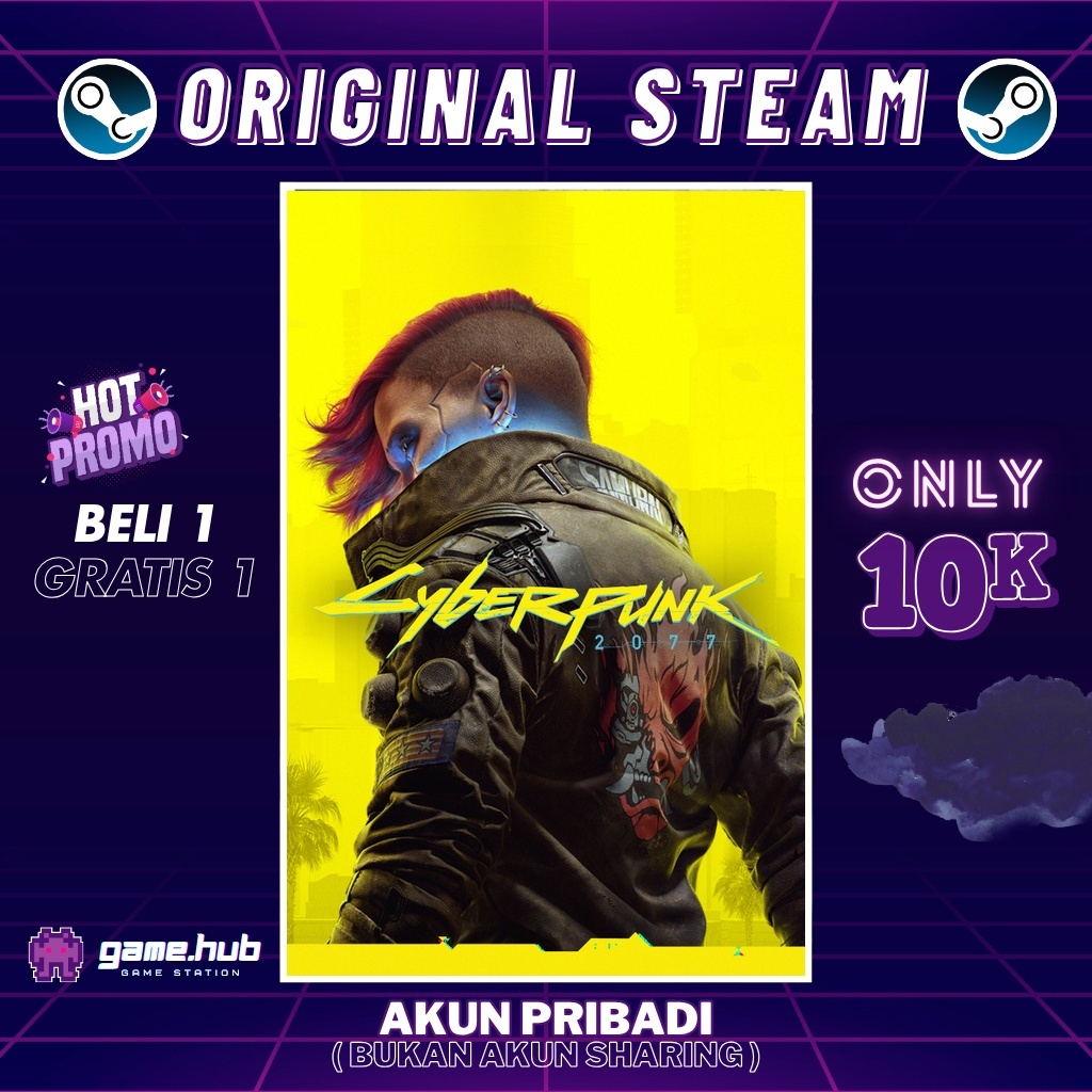 Cyberpunk 2077 - ORIGINAL STEAM - BELI 1 GRATIS 1 - FULL DLC - GARANSI SELAMANYAansi