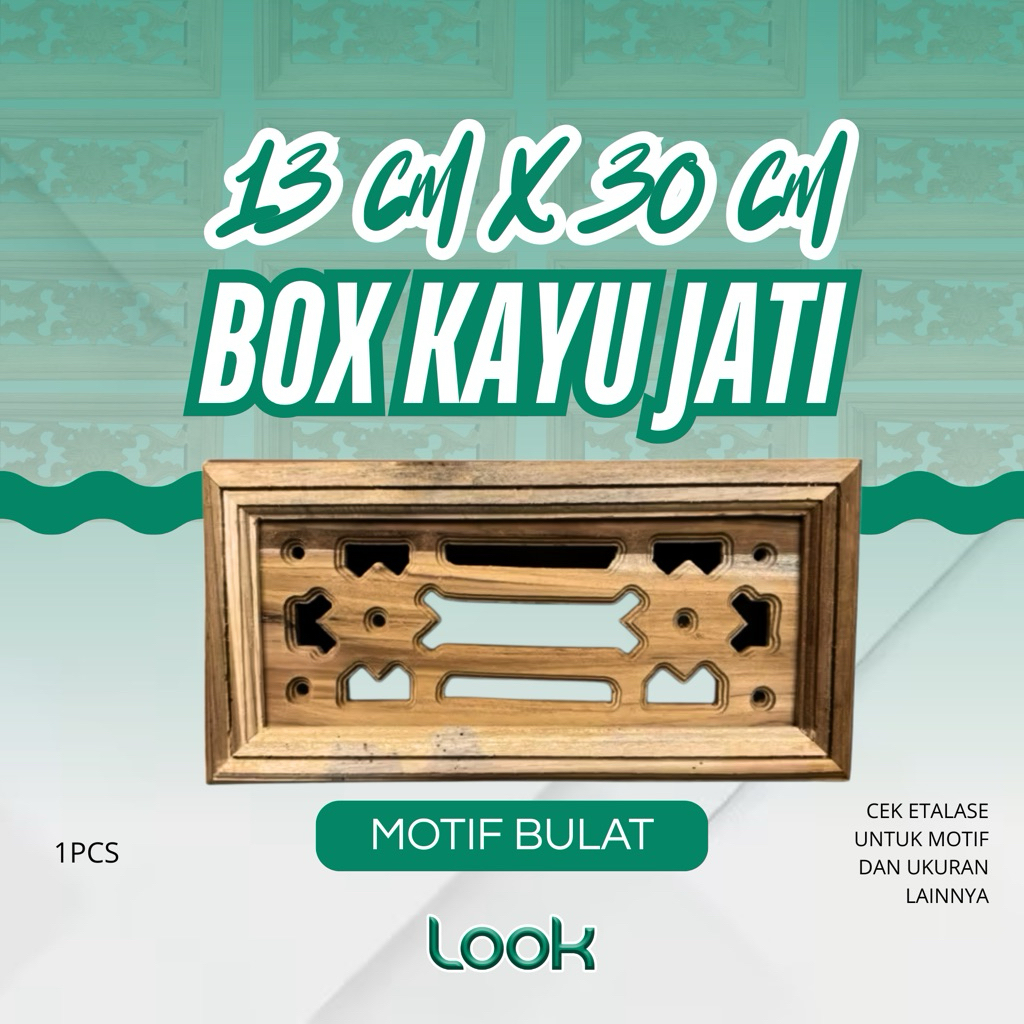 [ 13 X 30 ] Loster Box Kayu Jati | Ventilasi Udara Kawat Nyamuk MOTIF BULAT