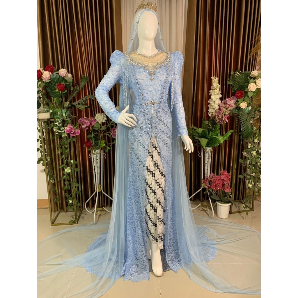 Kebaya pengantin bahan brukat murah