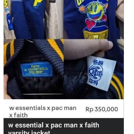 w essential x pac man varsity jacket