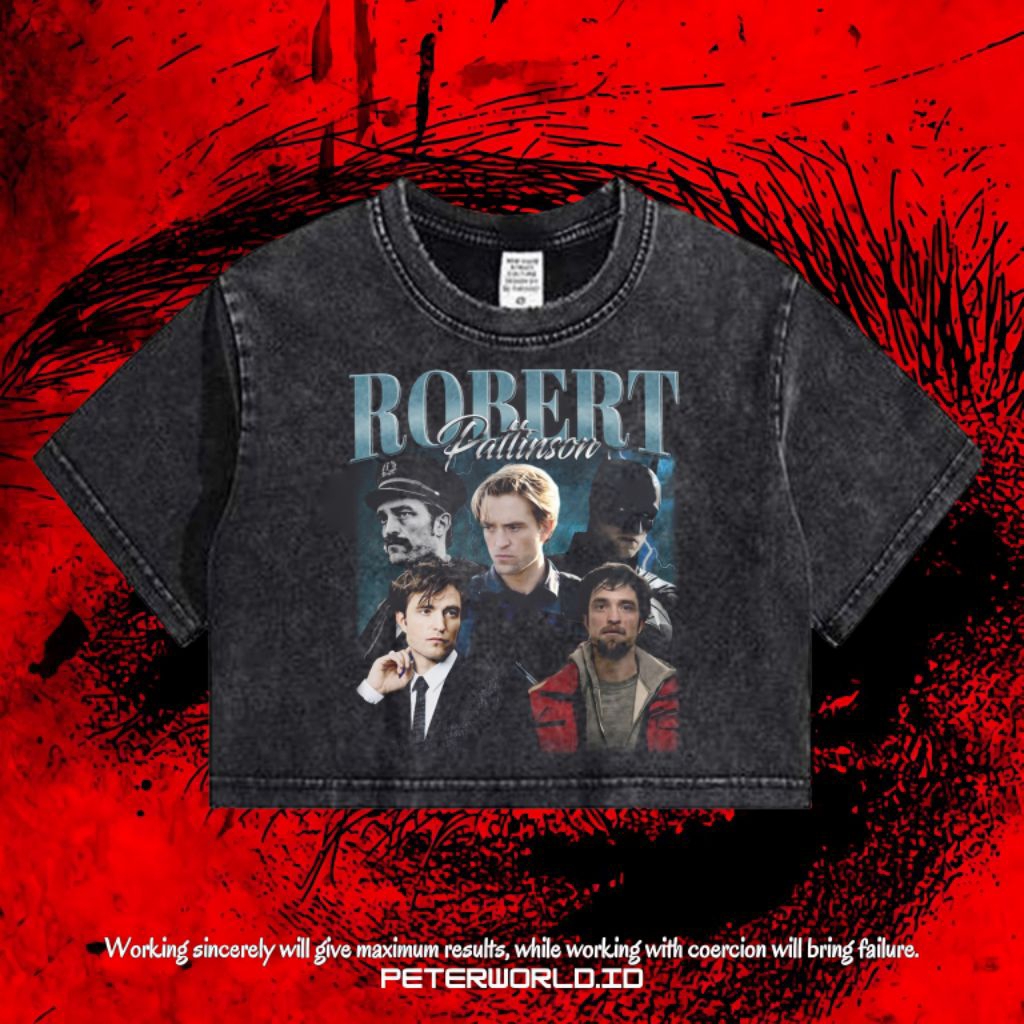Kaos Robert Pattinson Oversized Croptop Vintage tee | Kaos Oversized | Kaos Croptop | Oversized T Sh