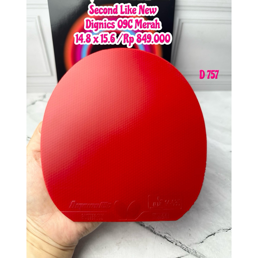 SECOND KARET BET BAT TENIS MEJA BUTTERFLY DIGNICS 09C MERAH ORIGINAL MARKET JAPAN