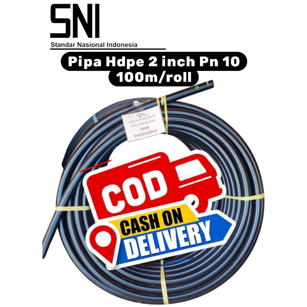 Pipa hdpe 2 inch pn 10 100m/roll berkualitas terbaik