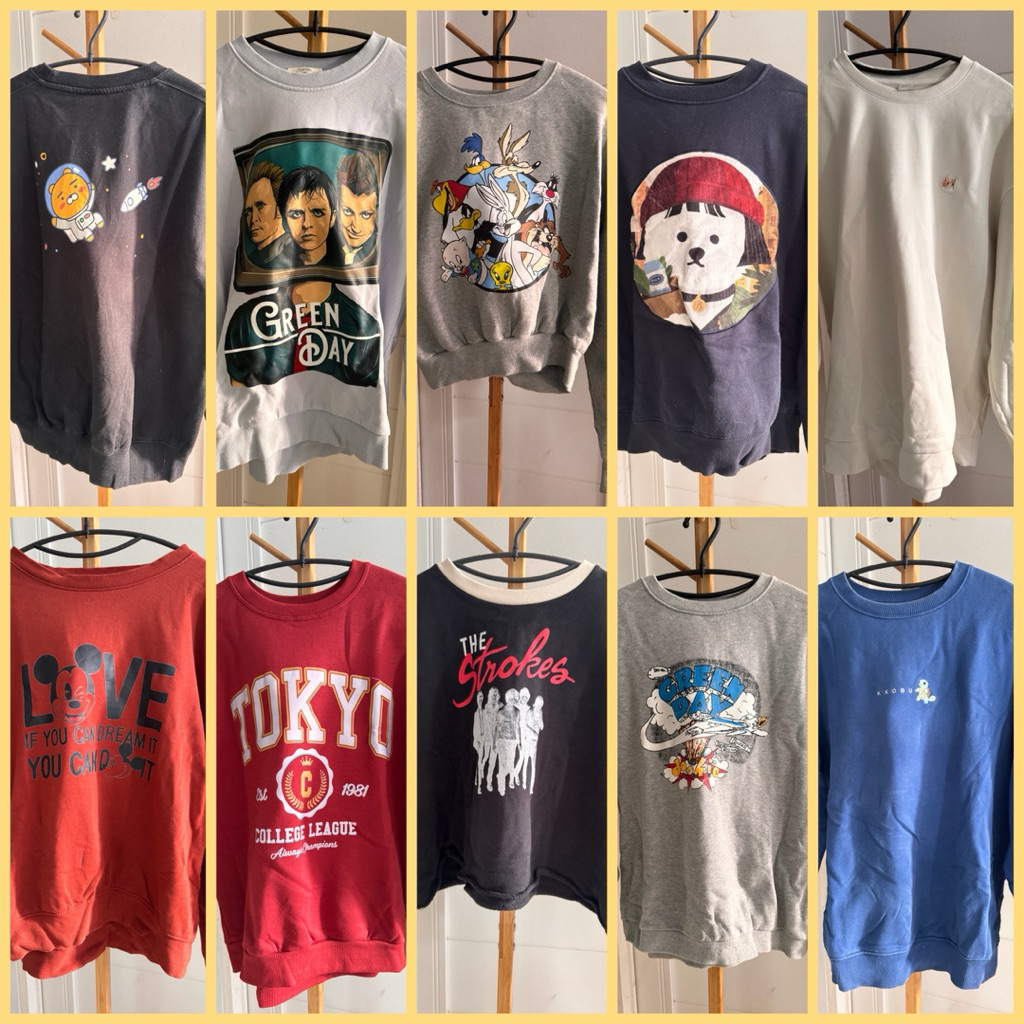 (PART 2) CREWNECK CN SWEATER SWEATSHIRT OVERSIZE CROP PREMIUM WANITA  PRIA UNISEX