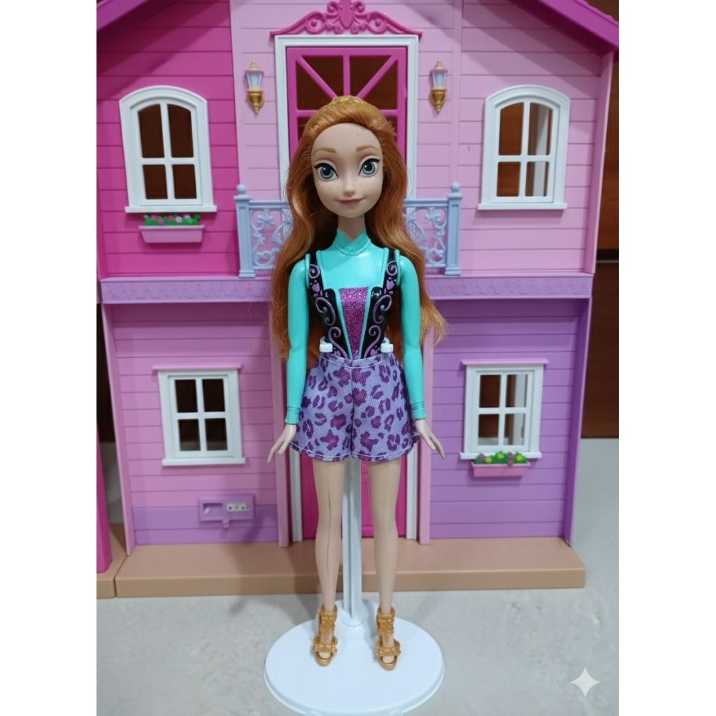 Preloved Boneka Barbie Mattel Disney Princess Second Frozen Anna dengan Mahkota Merida