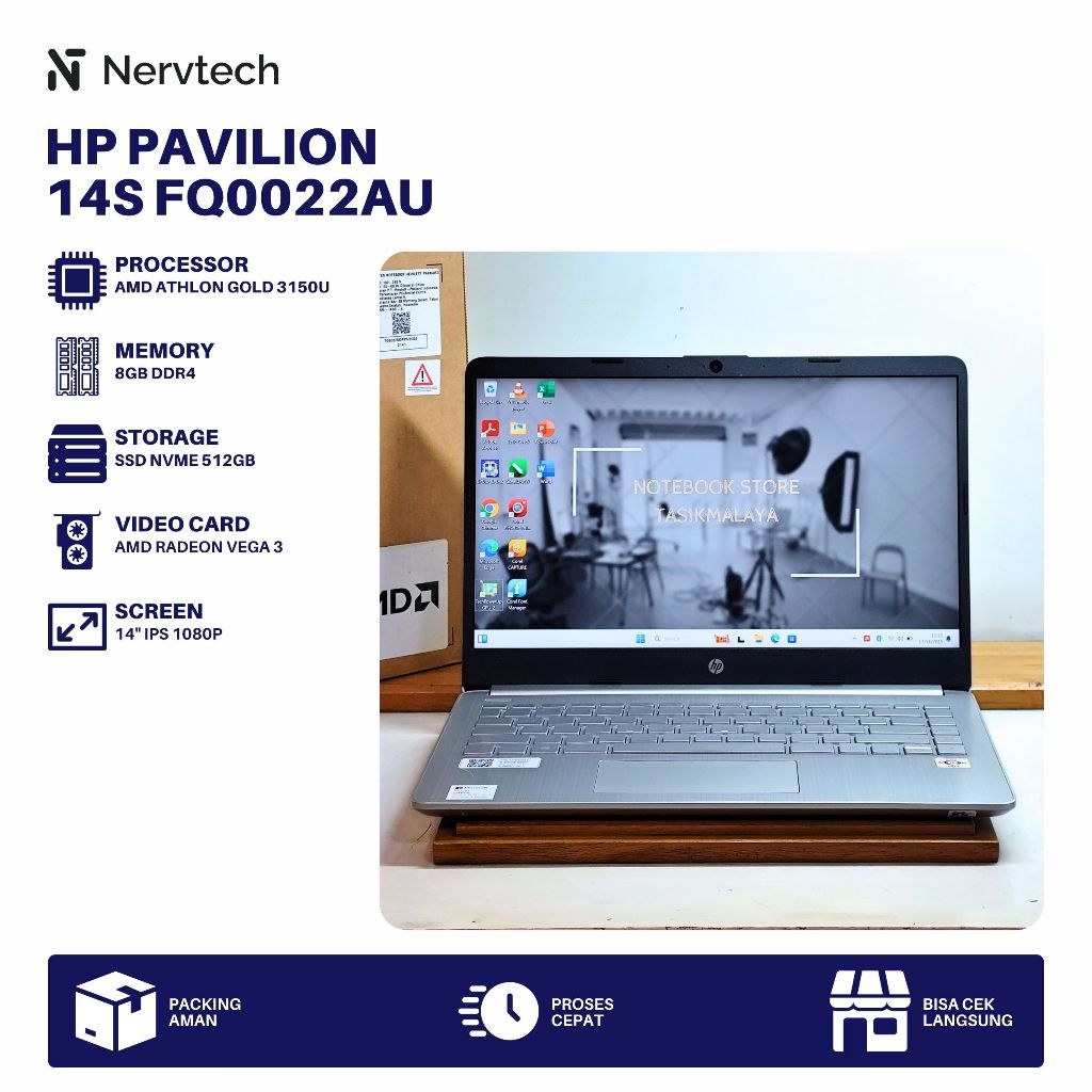 HP Pavilion 14s fq0022AU Athlon Gold 3150U 8GB/512GB 14 inch 1080p Ultrabook Laptop Windows