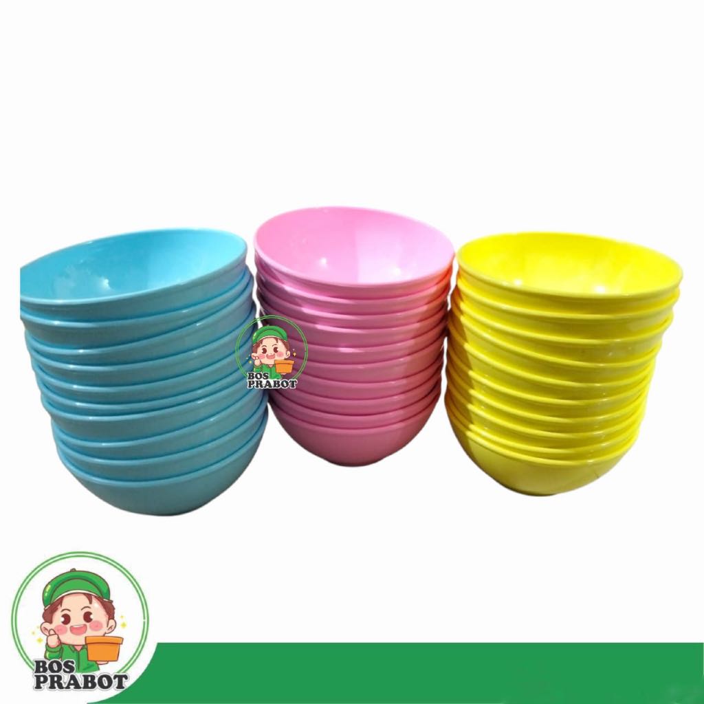 MANGKOK BAKSO BULAT 7INCH LUSINAN / MANGKUK SEMI MELAMIN 1 LUSIN