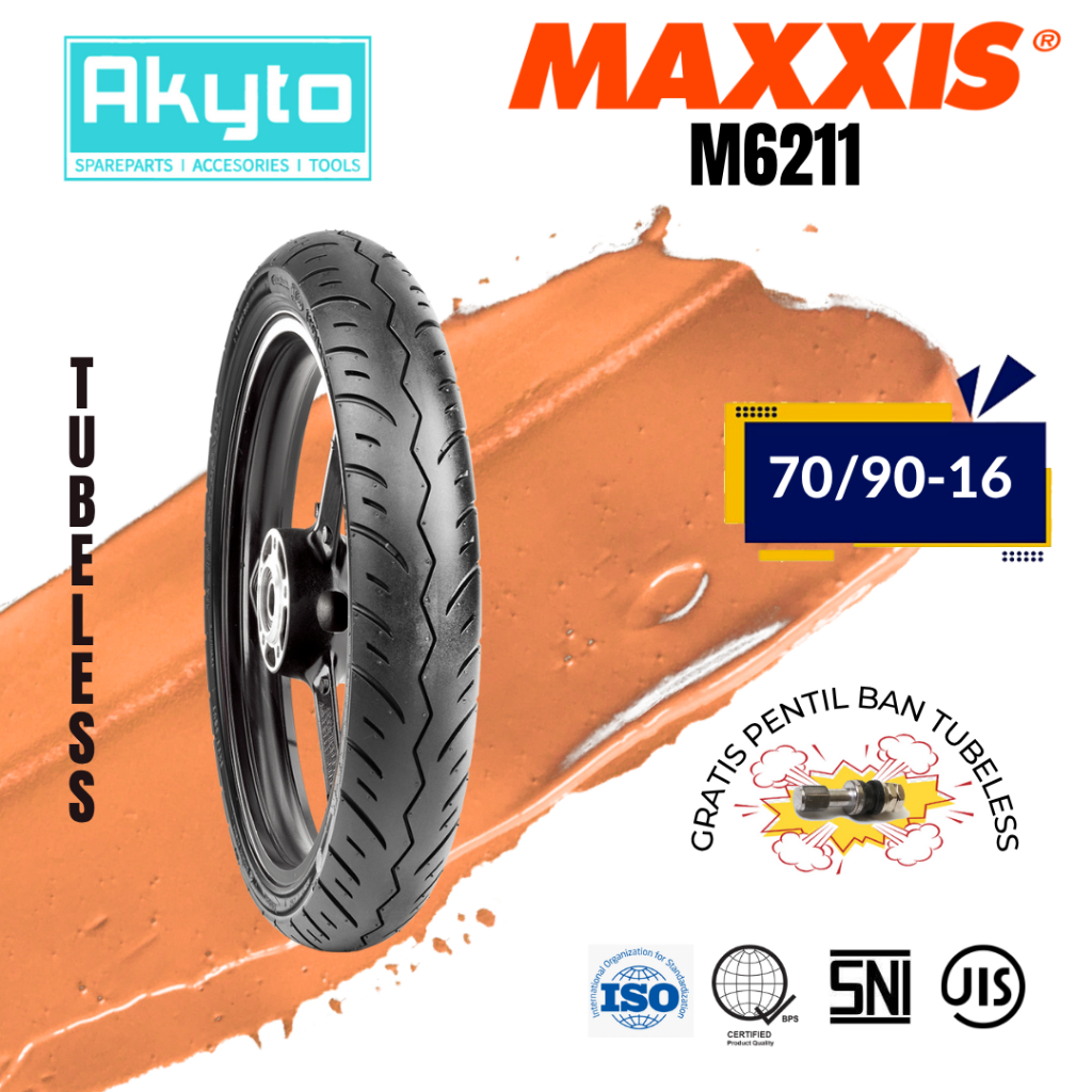 M6211 MAXXIS BAN MOTOR TUBELESS / FREE PENTIL + WRAPPING / RING 16 BAN MOTOR TUBLES R16 / 70/90-16