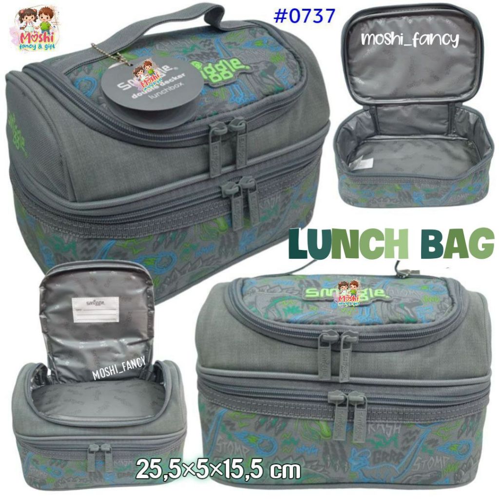 Lunch Bag Susun Supercharge Dino / Tempat Bekal Dino Anak Laki-Laki / Tas Makan Anak Boy Motif Dinos