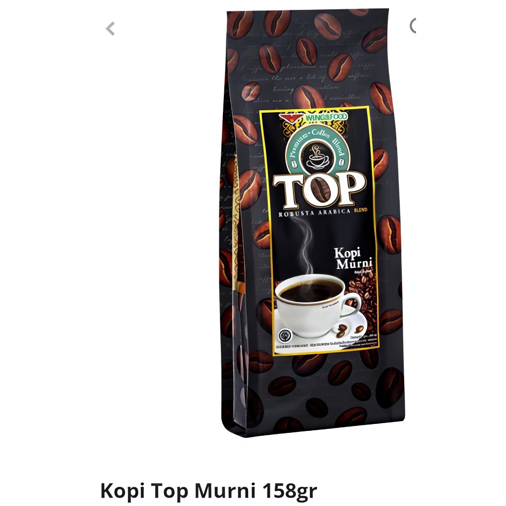 kopi top murni 158 gram robusta arabica