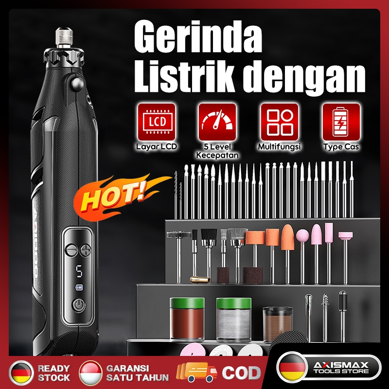 ARIDOO Gerinda Listrik dengan Mesin Gerinda Mini Jerman Tangan – Alat Ukir Kayu, Poles, Potong, dan 