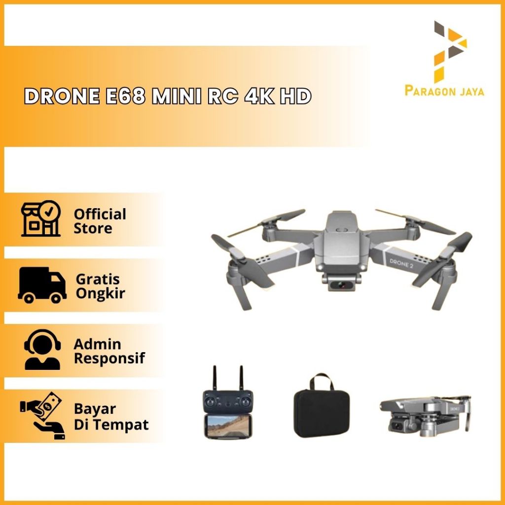 Drone E68 Mini RC 4K HD Camera WIFI FPV APP Controle Quadcopter Selfie