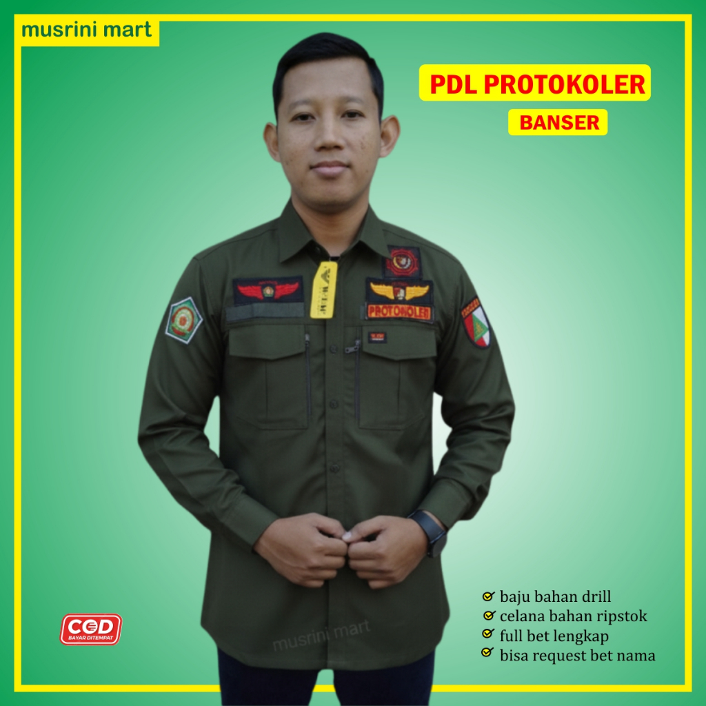 Seragam Pdl Protokoler Banser Tactical Bordir Timbul Seragam Banser Tactical Protokoler Musrini Mart