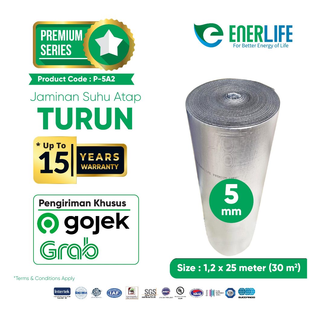 READY Aluminium Foil Foam Double Side 5mm TERBAIK Insulasi Atap Double Foil Tebal Peredam Panas Atap