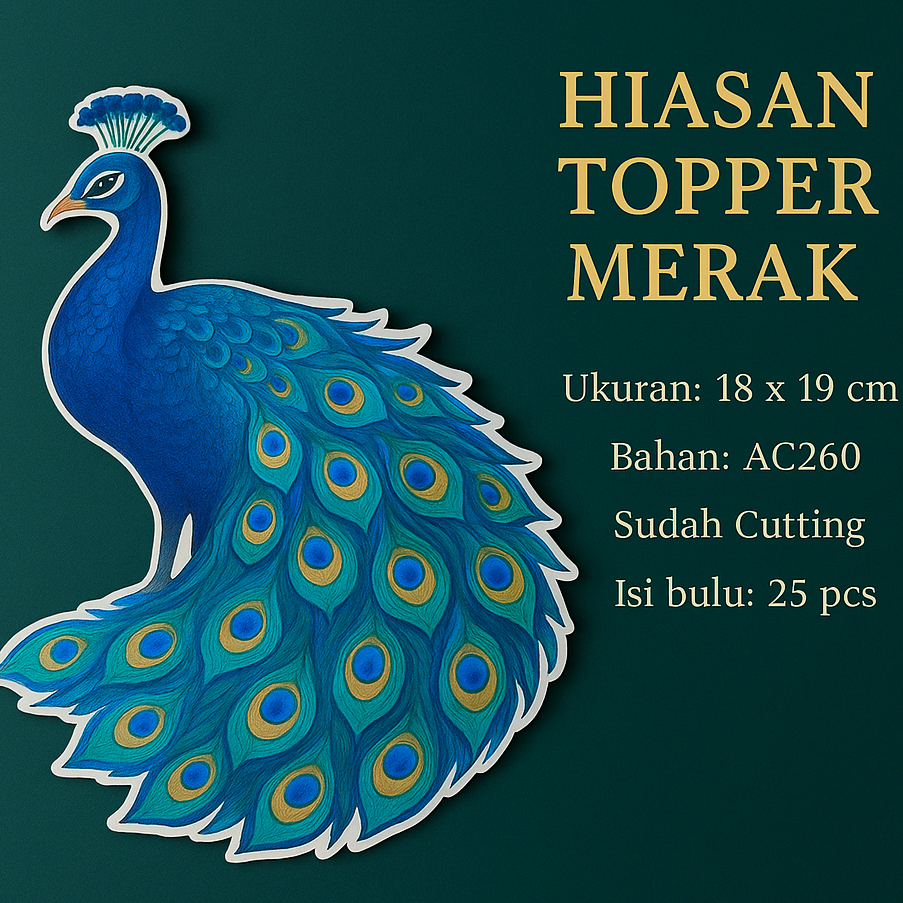 Topper Burung Merak Hiasan Seserahan Bucket Uang