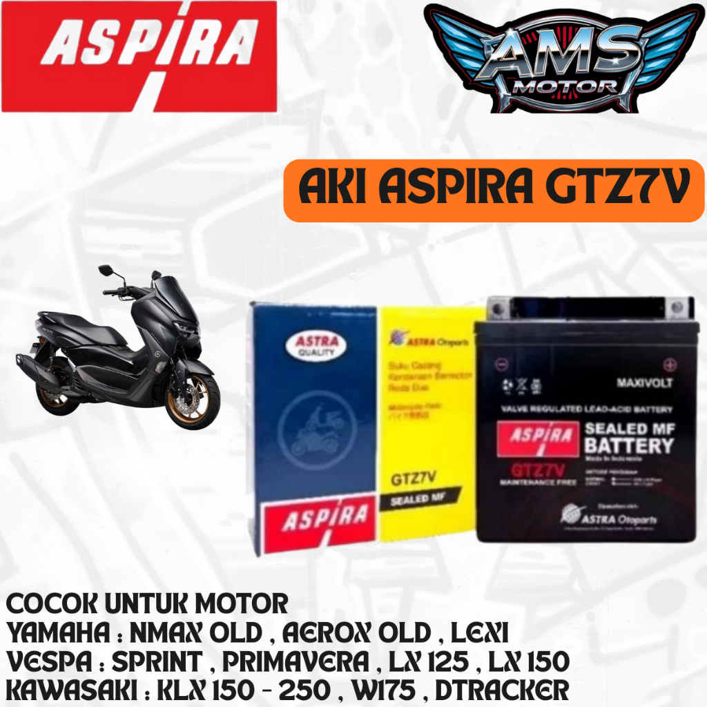 AKI MOTOR NMAX OLD NMAX LAMA AEROX OLD AEROX NEW ABS ASPIRA GTZ7V ORIGINAL AKI KERING