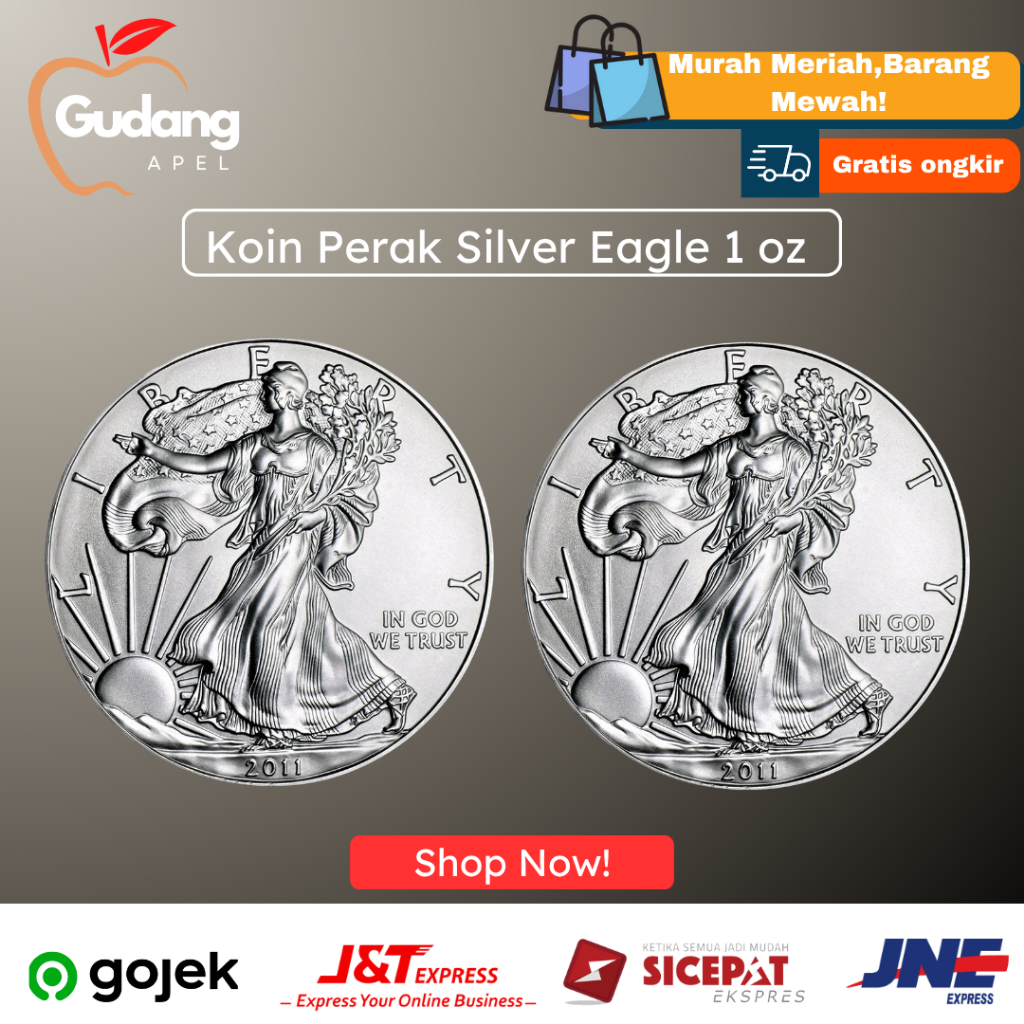 Koin Perak Silver Eagle 1 oz Coin Murni Gram 31.1gr