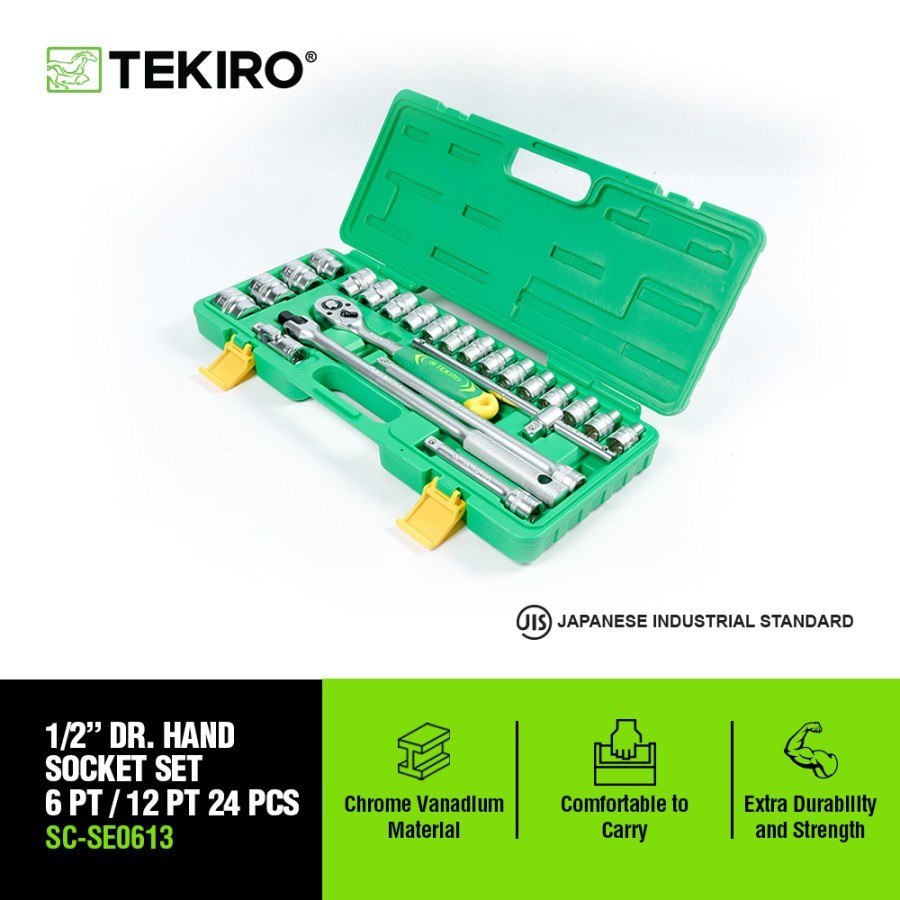 TEKIRO KUNCI SHOK SET 1/2 INCH 6 PT 8 - 32 MM PLASTIK 24 PCS