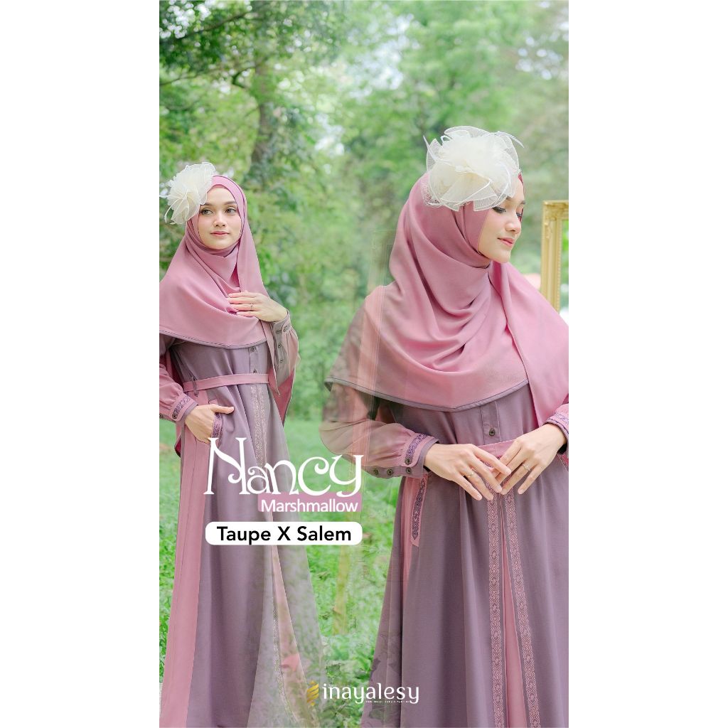 GAMIS COUPLE IBU ANAK NANCY ORIGINAL BY INAYA INAYALESY DRESS BAJU BUSANA MUSLIM WANITA BUSUI PEREMP