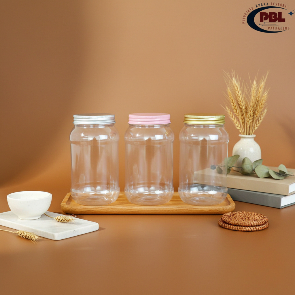Toples Jar 500ml Tinggi Alumunium / Toples Sambal / Toples Bumbu 500ml / Toples Plastik 500ml / Topl
