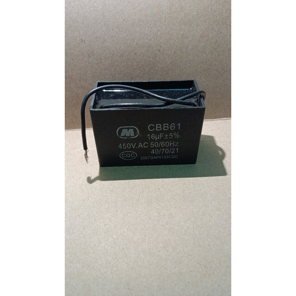 6114 kapasitor pompa air kipas angin cbb61 cbb 61 16uf 16 uf 450v kotak