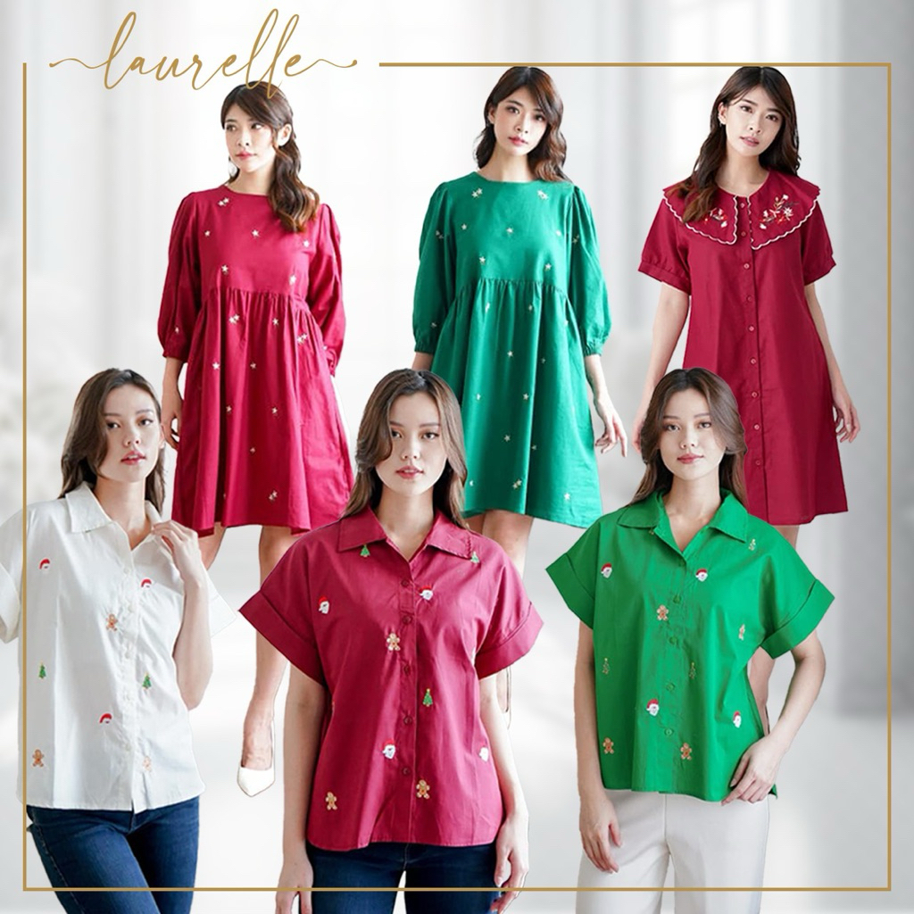 LIMITED  Baju natal wanita LD 90 100 110 - atasan natal wanita terbaru - atasan merah hijau wanita -